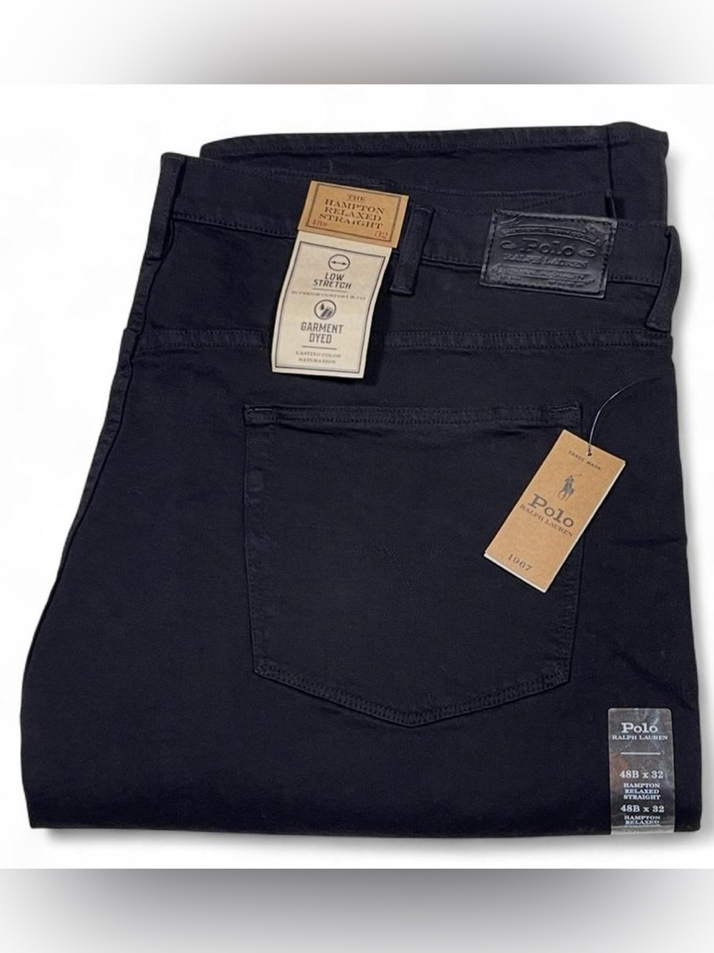 NEW! Polo Ralph Lauren Hampton Relaxed Straight Black Jeans Men’s Size W48B L32